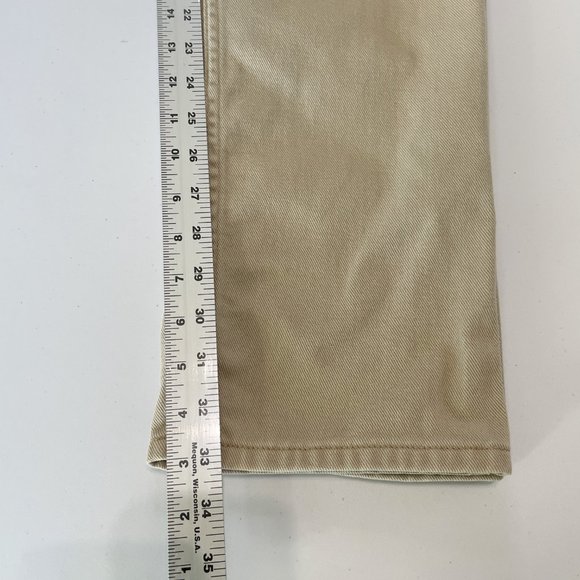 LL Bean Jeans Womens Size 6 Tall 6T Tan Beige Denim Straight Cotton Pants 0YQ95 - Picture 10 of 12